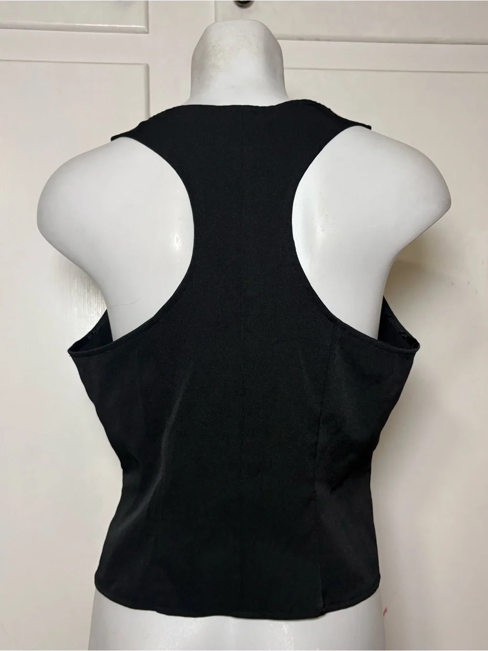 Y2K Stooshy Black Ruched Cropped Vest